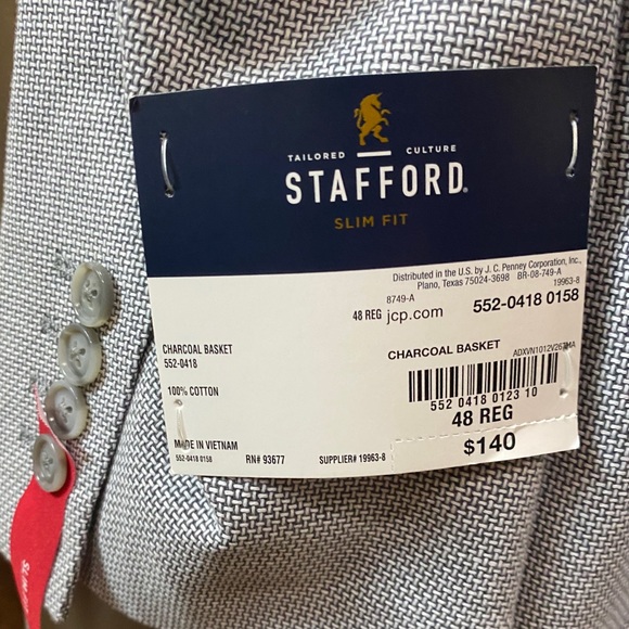 Stafford Slim Fit Men’s Blazer NWT 48 reg - Picture 3 of 3